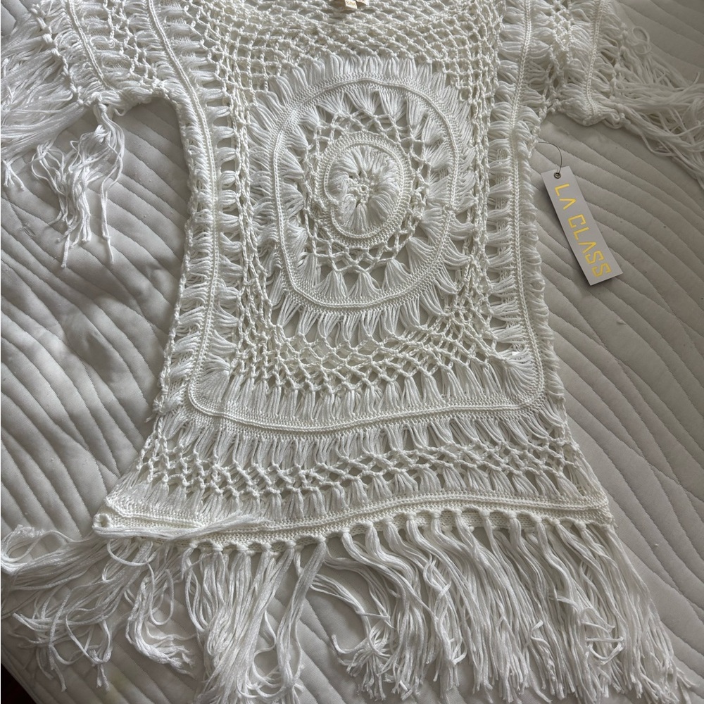 LA Class White Crochet Top